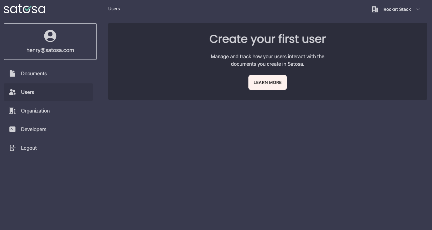 Users dashboard